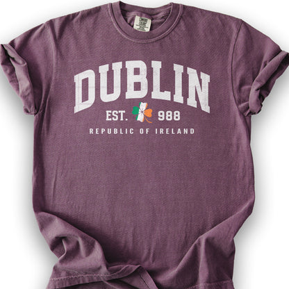 Dublin Varsity Flag T-Shirt - Berry