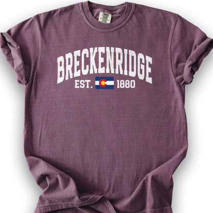 Breckenridge Colorado Varsity T-Shirt - Berry