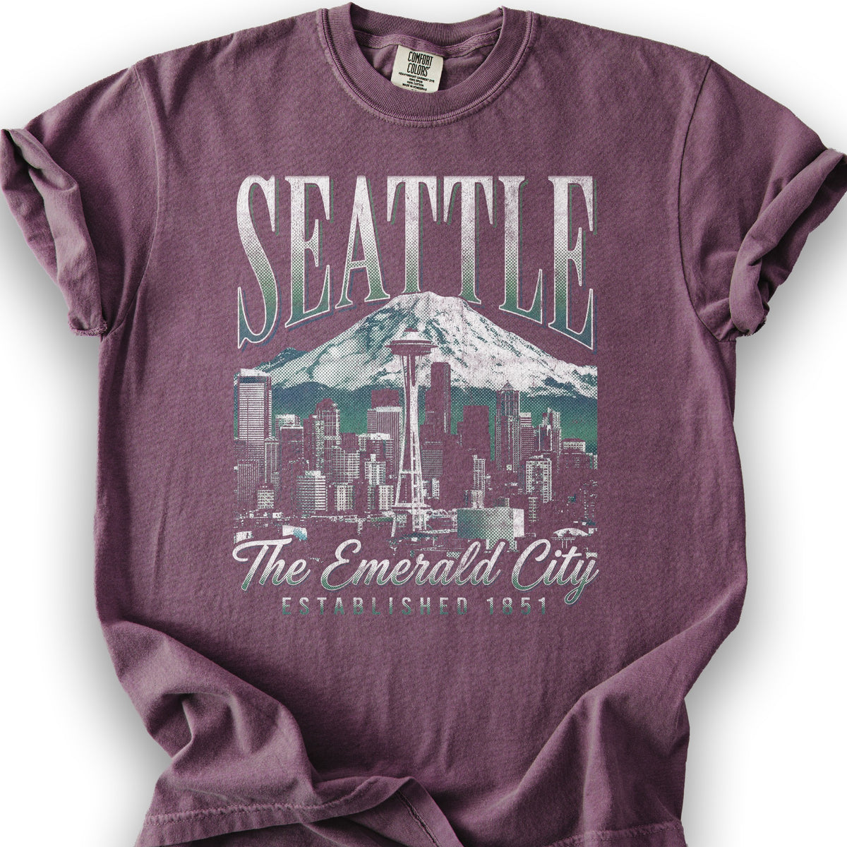 Seattle 90's Halftone T-Shirt - Berry