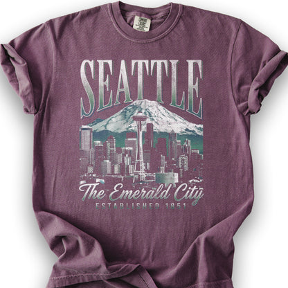 Seattle 90's Halftone T-Shirt - Berry