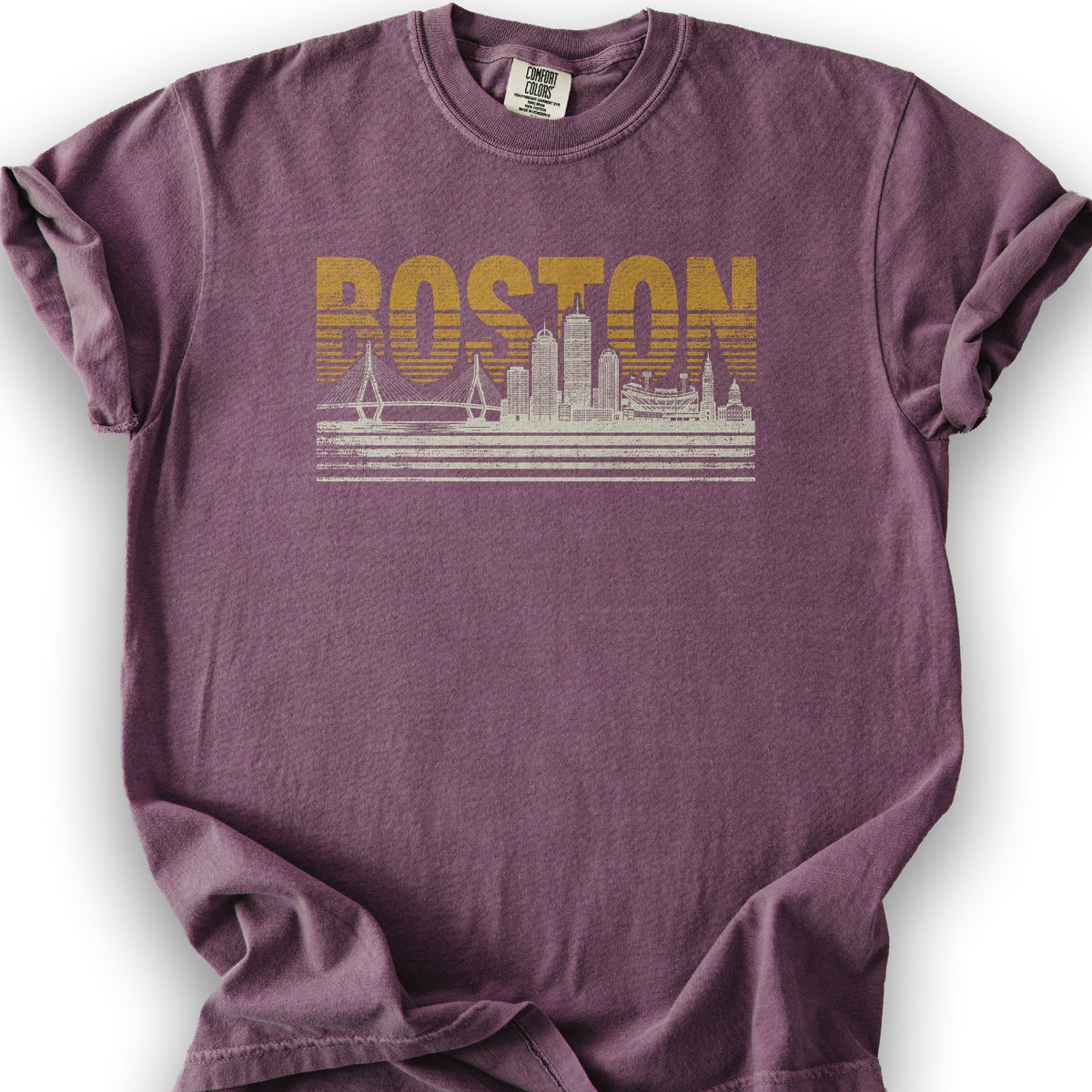 Boston Skyline T-Shirt - Berry