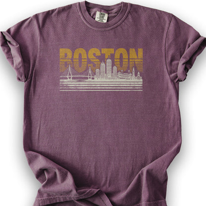 Boston Skyline T-Shirt - Berry