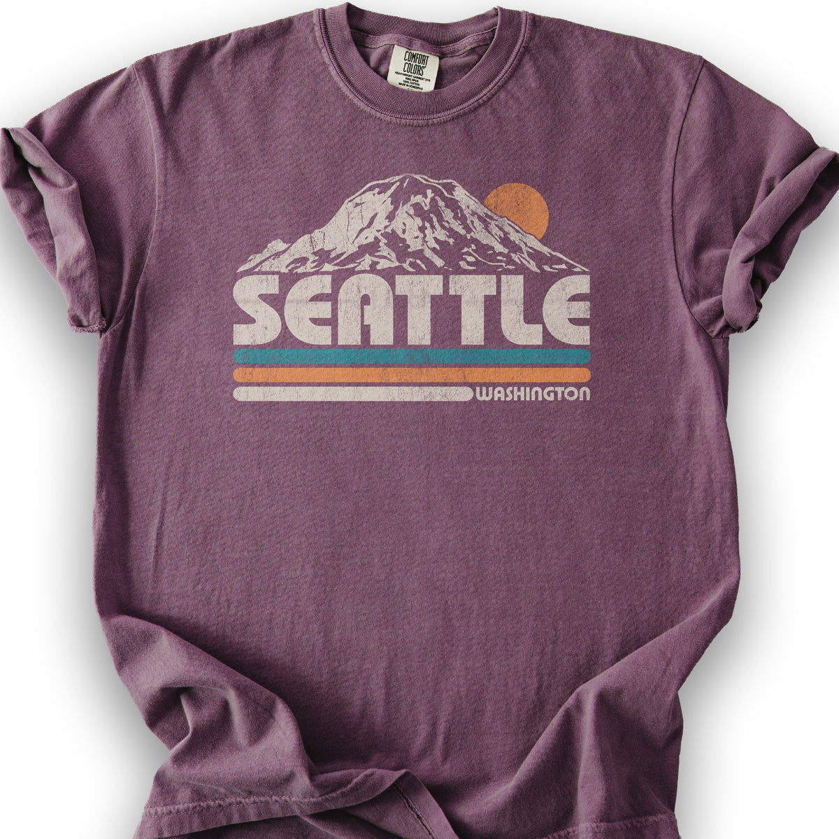 Seattle Retro Stripe T-Shirt - Berry