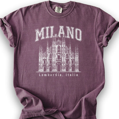 Duomo di Milano Varsity T-Shirt - Berry