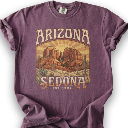 Sedona Arizona Sunset T-Shirt - Berry