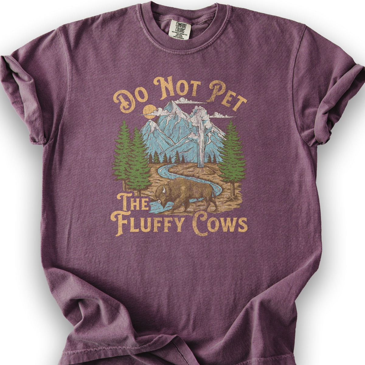 Fluffy Cows Yellowstone T-Shirt - Berry