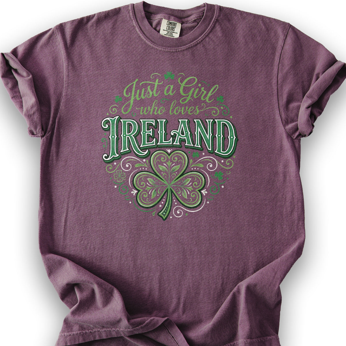 Just A Girl Shamrock T-Shirt - Berry