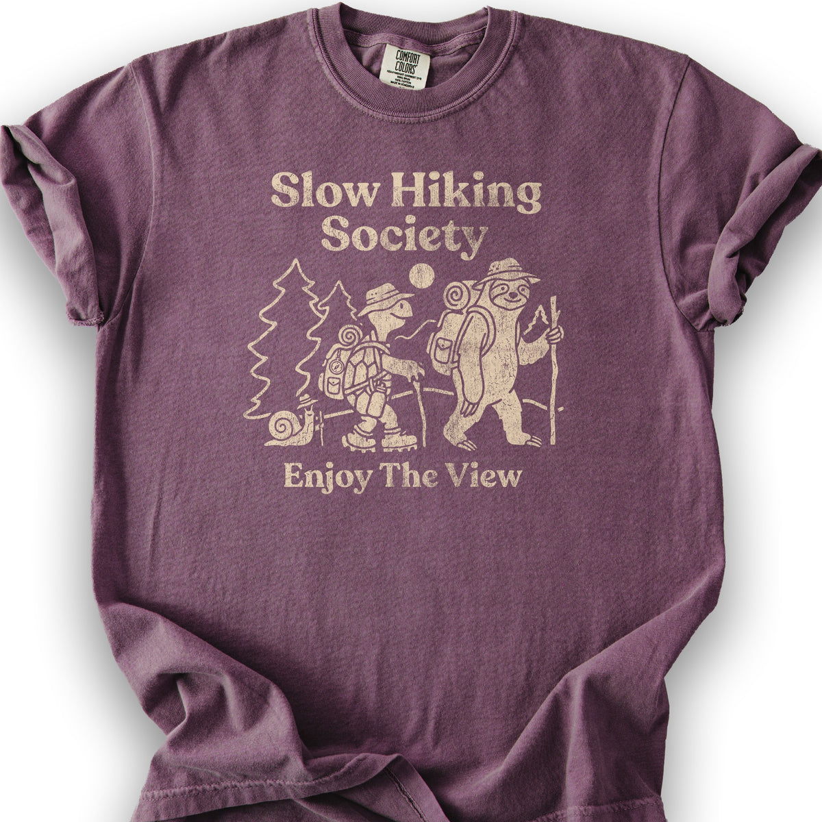 Slow Hiking Society T-Shirt - Berry