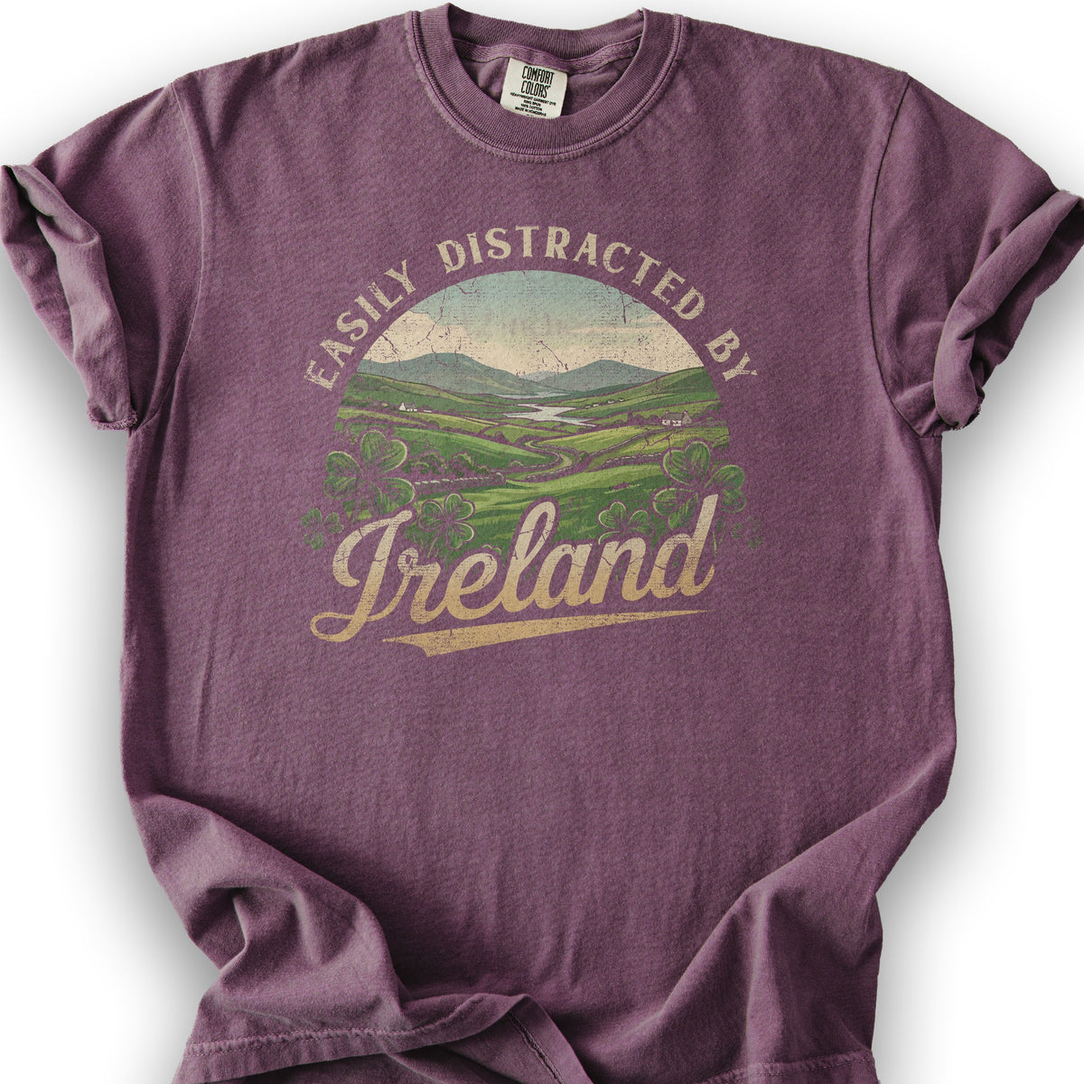 Distracted By Ireland T-Shirt - Berry
