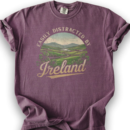 Distracted By Ireland T-Shirt - Berry