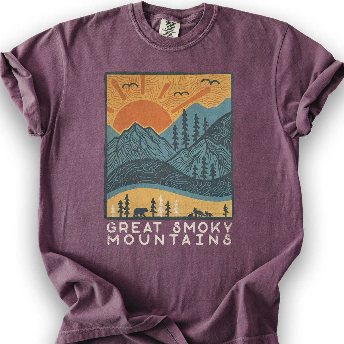 Smoky Mountains Scandi T-Shirt - Berry