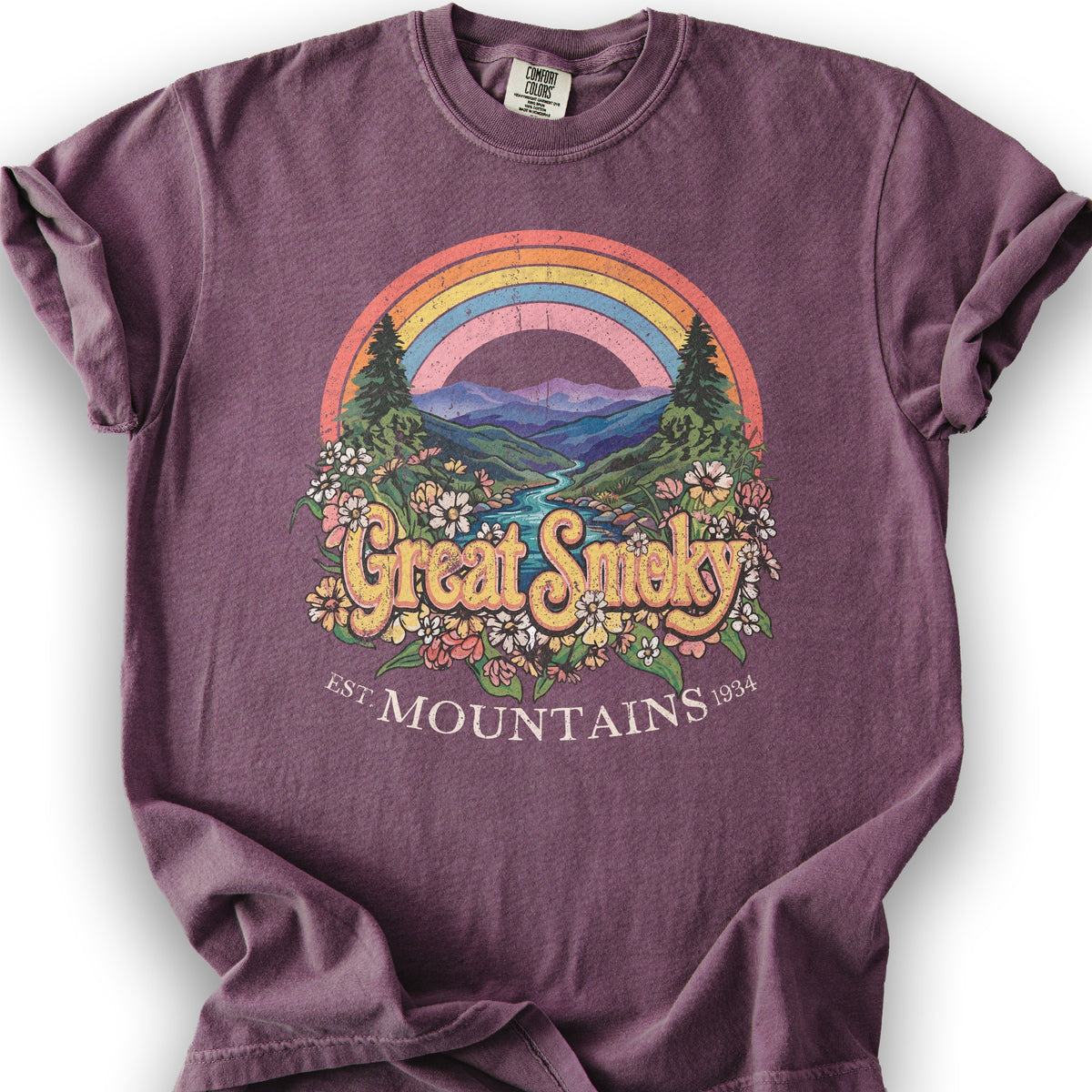 Smoky Mountains Rainbow T-Shirt - Berry