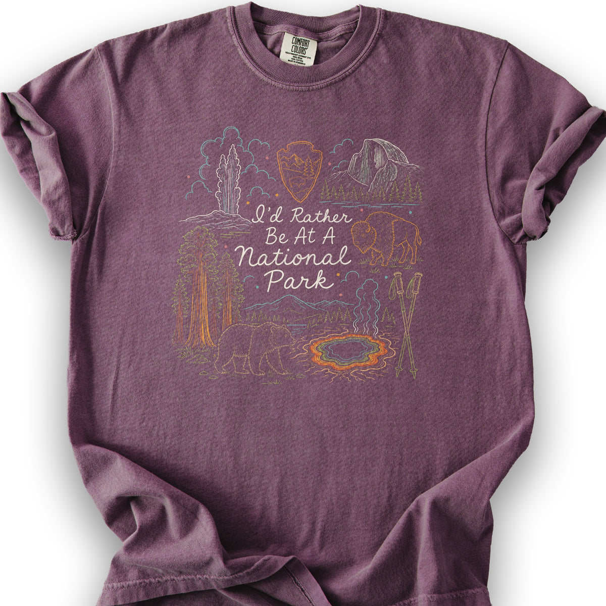 I'd Rather Be At A Park T-Shirt - Berry