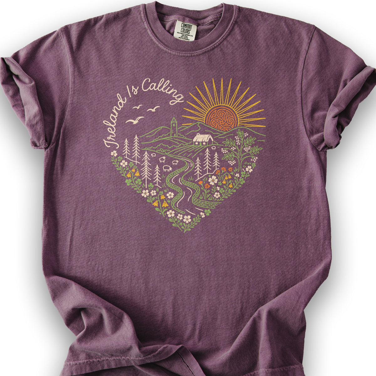 Ireland is Calling Heart T-Shirt - Berry