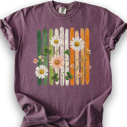 Irish Flower Stripes T-Shirt - Berry