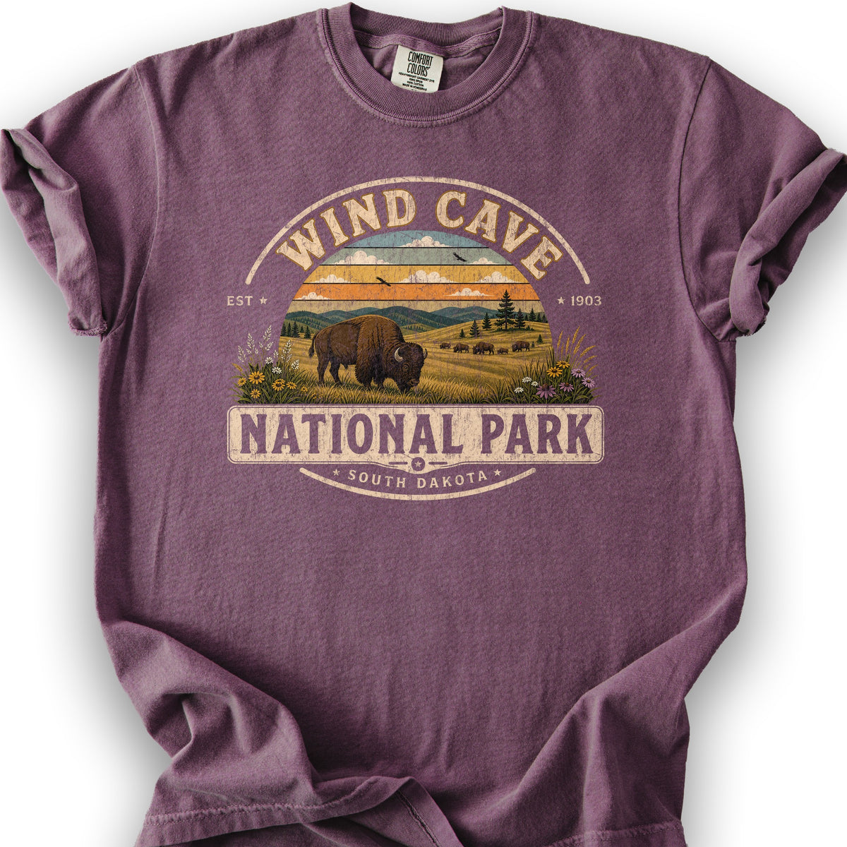 Wind Cave Medallion T-Shirt - Berry