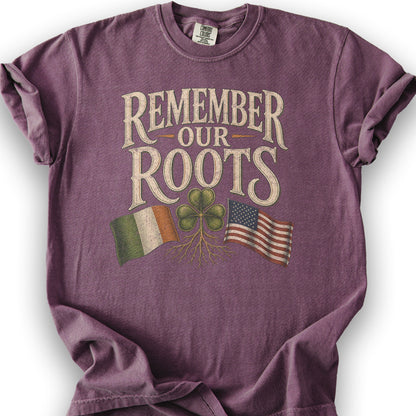 Remember Irish Roots T-Shirt - Berry