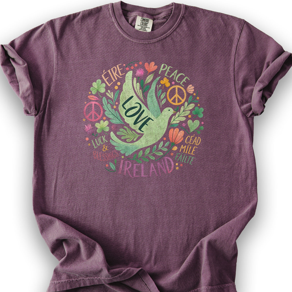 Ireland Peace Dove T-Shirt - Berry