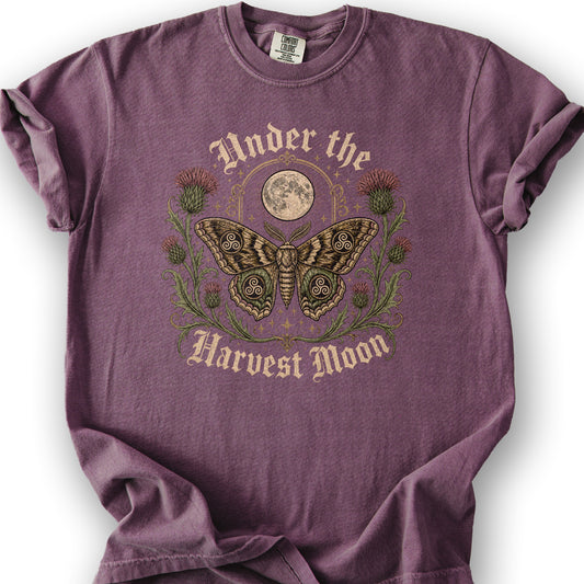 Gothic Harvest Moon Moth T-Shirt - Berry