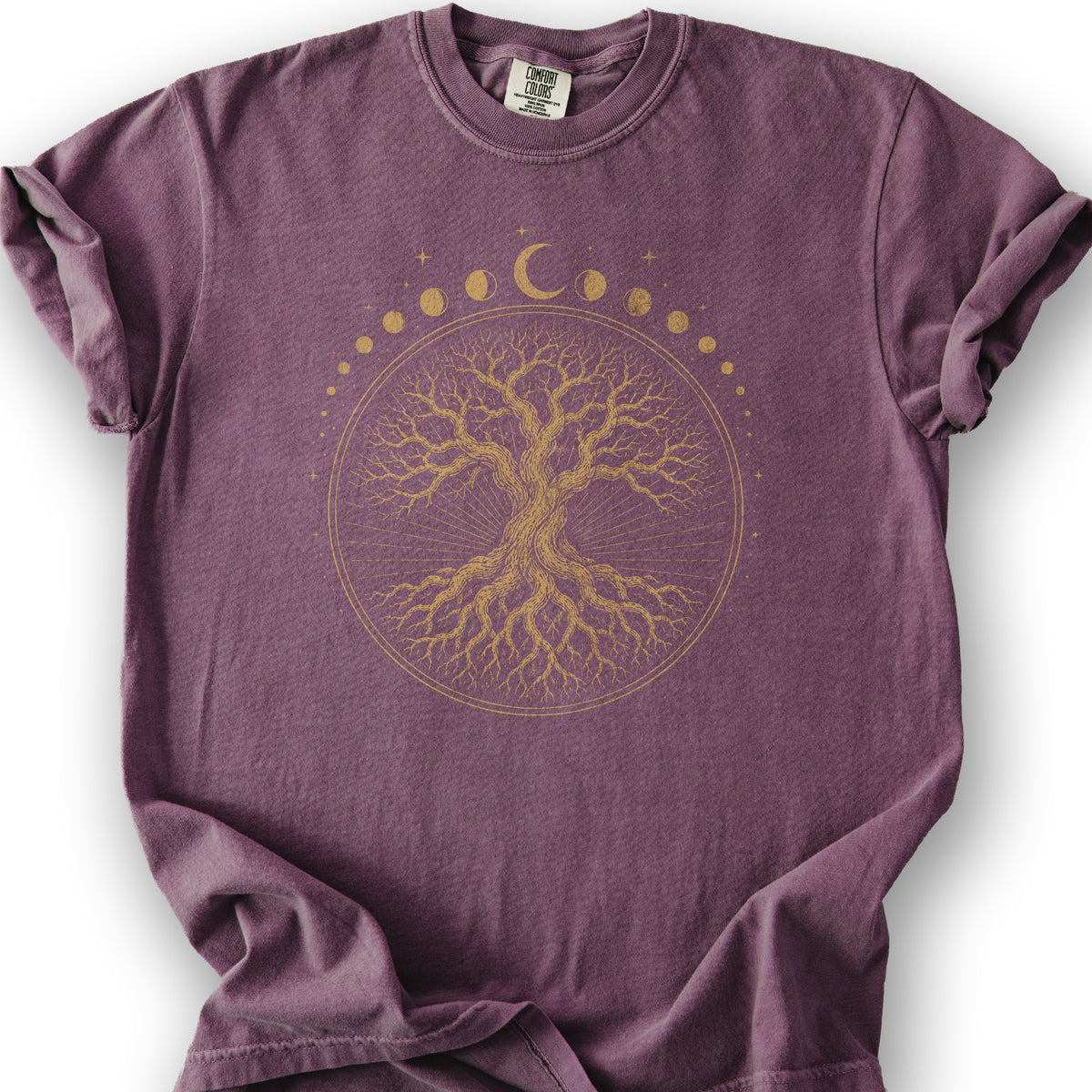 Moon Phase Tree T-Shirt - Berry