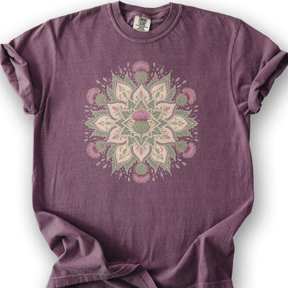 Thistle Mandala T-Shirt - Berry