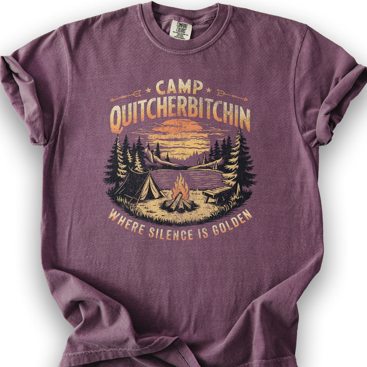 Funny "Camp Quitcherbitchin" T-Shirt - Berry