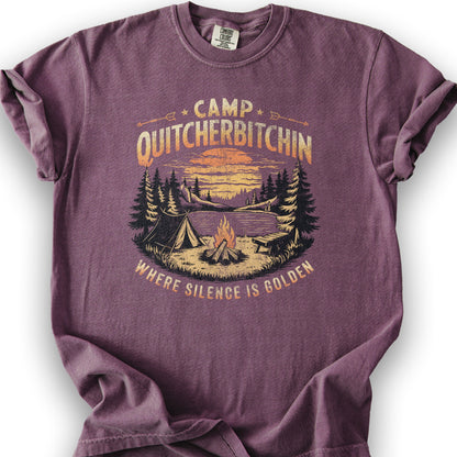 Funny "Camp Quitcherbitchin" T-Shirt - Berry