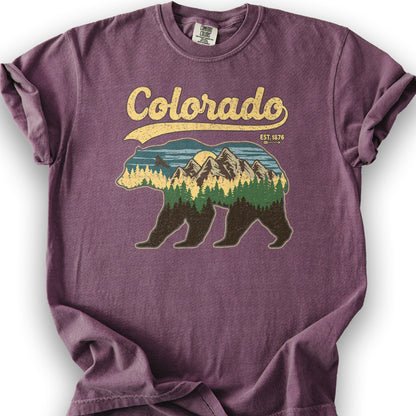 Colorado Vintage Bear T-Shirt - Berry