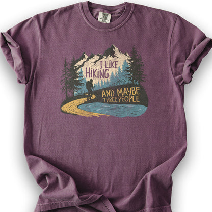 I Like Hiking and Maybe 3 People T-Shirt - Berry