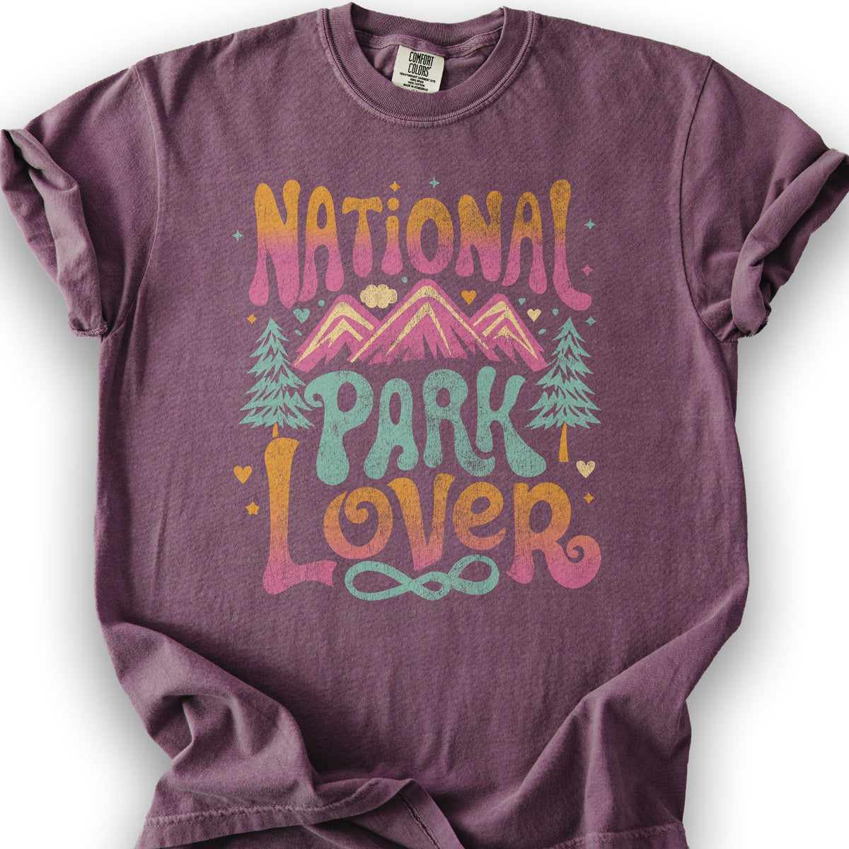 National Park Lover "Groovy Color" T-Shirt - Berry