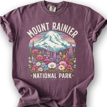 Mount Rainier National Park "Wildflowers" T-Shirt - Berry