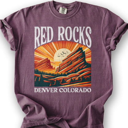 Red Rocks Colorado "Big and Bold" T-Shirt - Berry