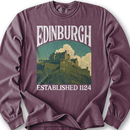 Edinburgh Scotland "Big and Bold" Long Sleeve Shirt - Berry