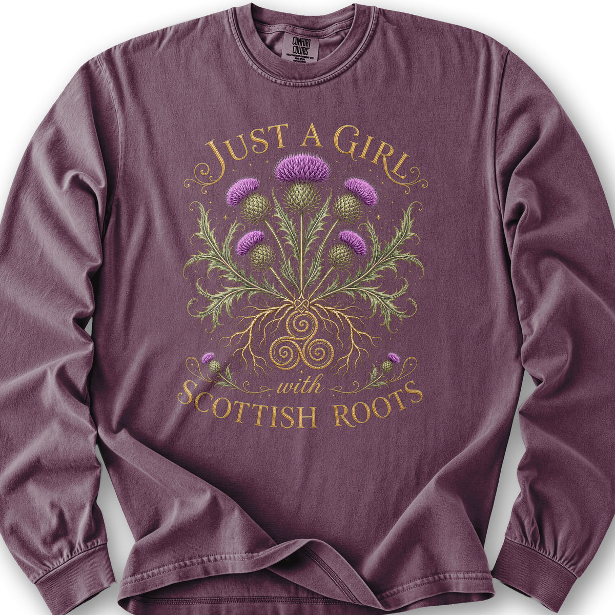 Scottish Roots Girl Long Sleeve Shirt - Berry