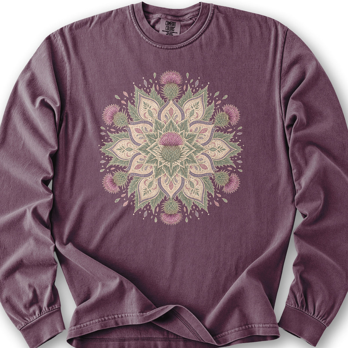 Thistle Mandala Long Sleeve Shirt - Berry