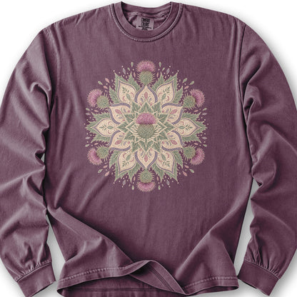 Thistle Mandala Long Sleeve Shirt - Berry