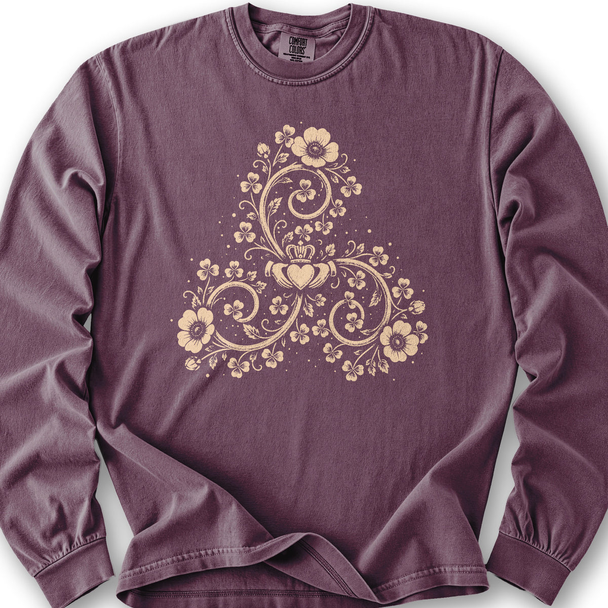 Triskele Shamrock Spiral Long Sleeve Shirt - Berry