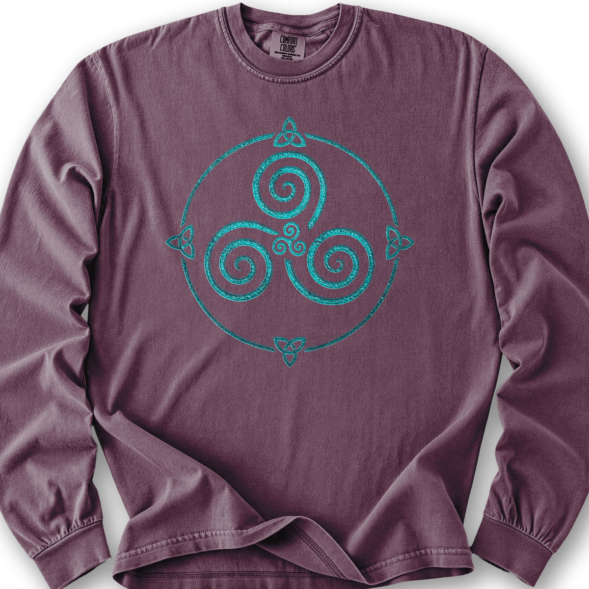 Celtic Triskele Spiral Long Sleeve Shirt - Berry