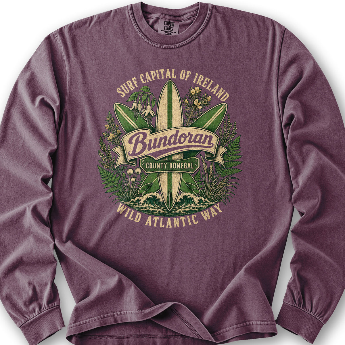 Bundoran Surf Capital Long Sleeve Shirt - Berry
