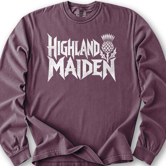 Highland Maiden Thistle Long Sleeve Shirt - Berry