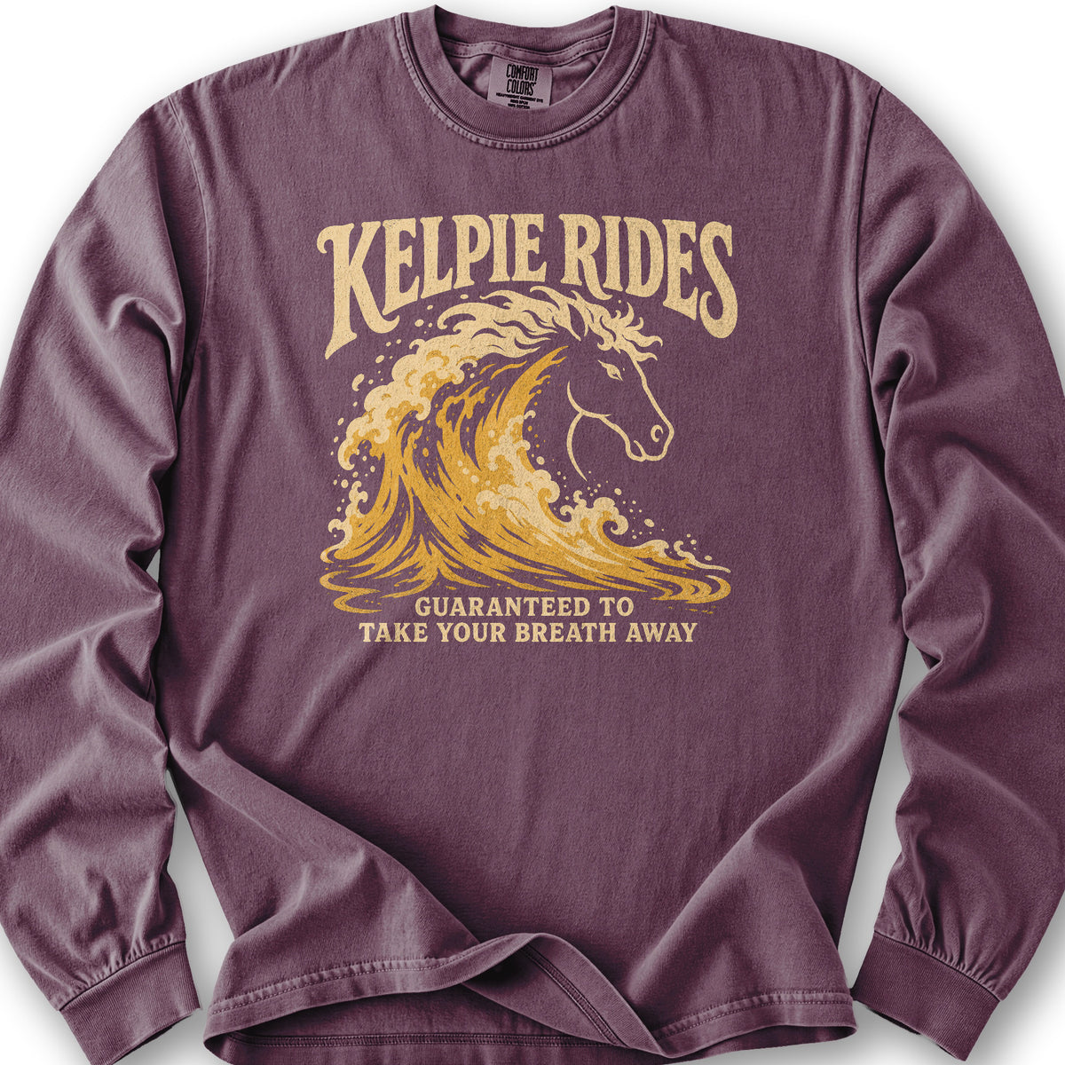 Kelpie Rides Retro Long Sleeve Shirt - Berry