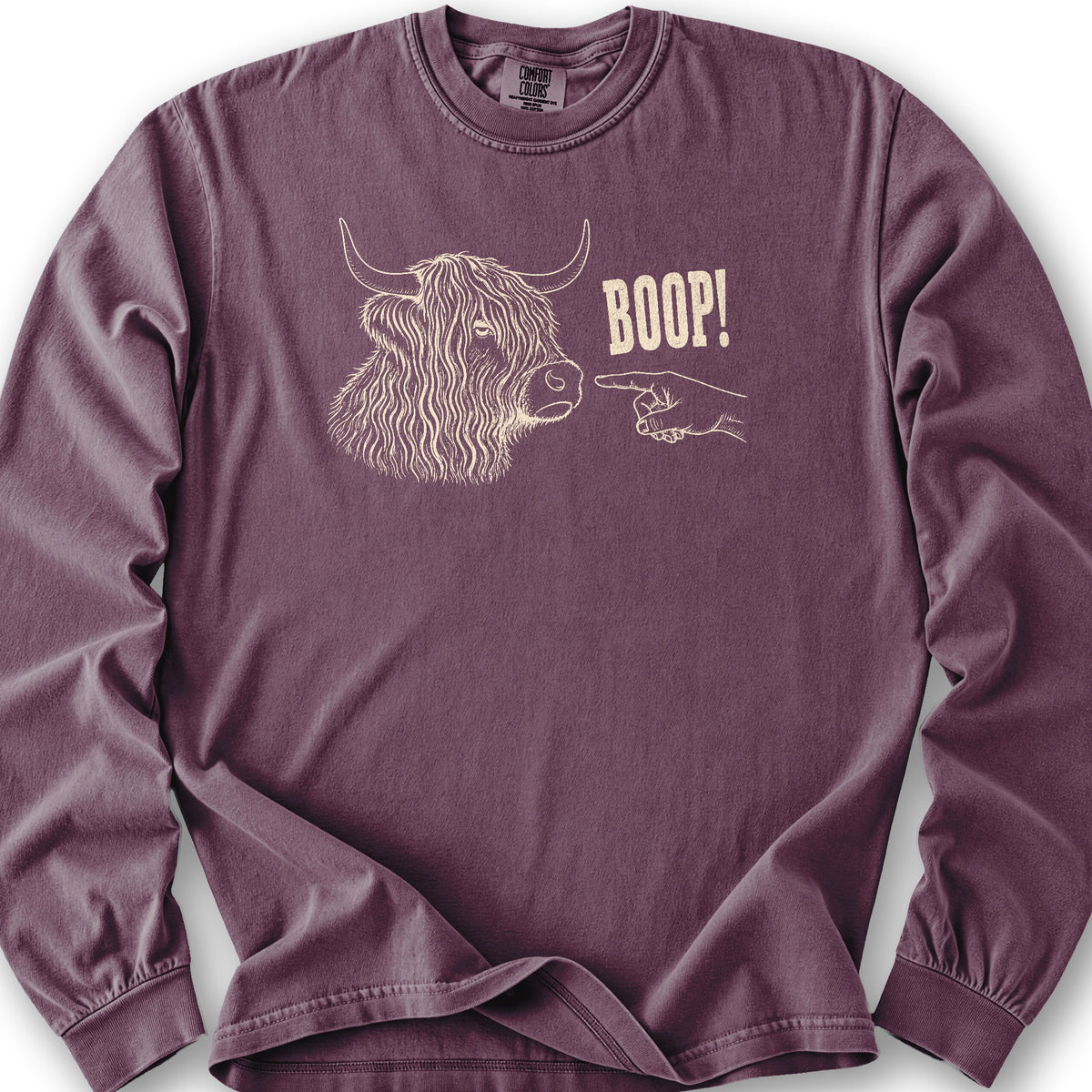 Boop Highland Coo Long Sleeve Shirt - Berry
