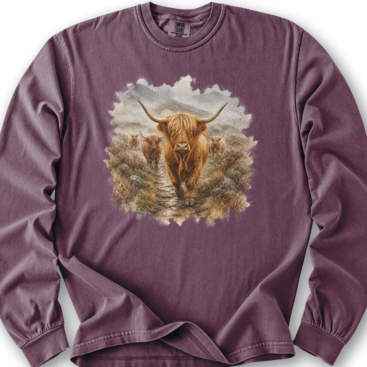 Watercolor Coos Long Sleeve Shirt - Berry