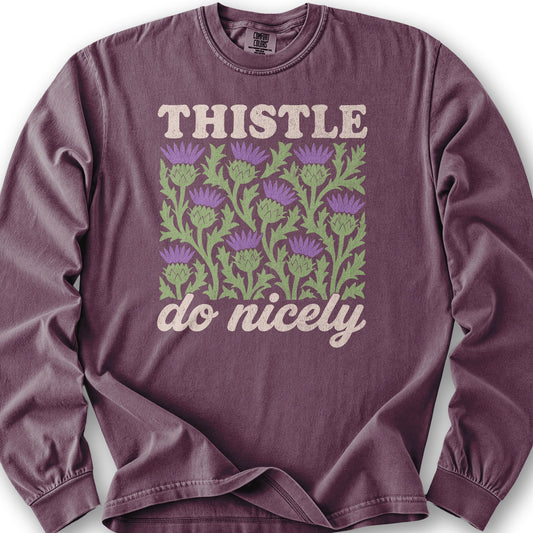 Thistle Do Nicely Long Sleeve Shirt - Berry