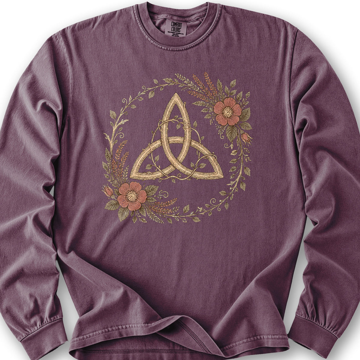 Trinity Garden Wreath Long Sleeve Shirt - Berry