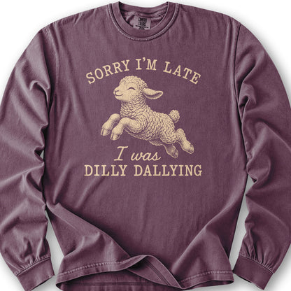 Dilly Dallying Long Sleeve Shirt - Berry