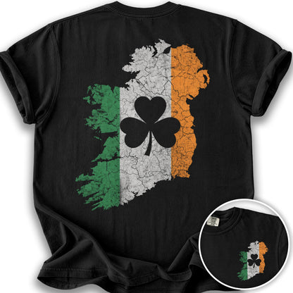 TriColor Ireland Front/Back Print T-Shirt - Black
