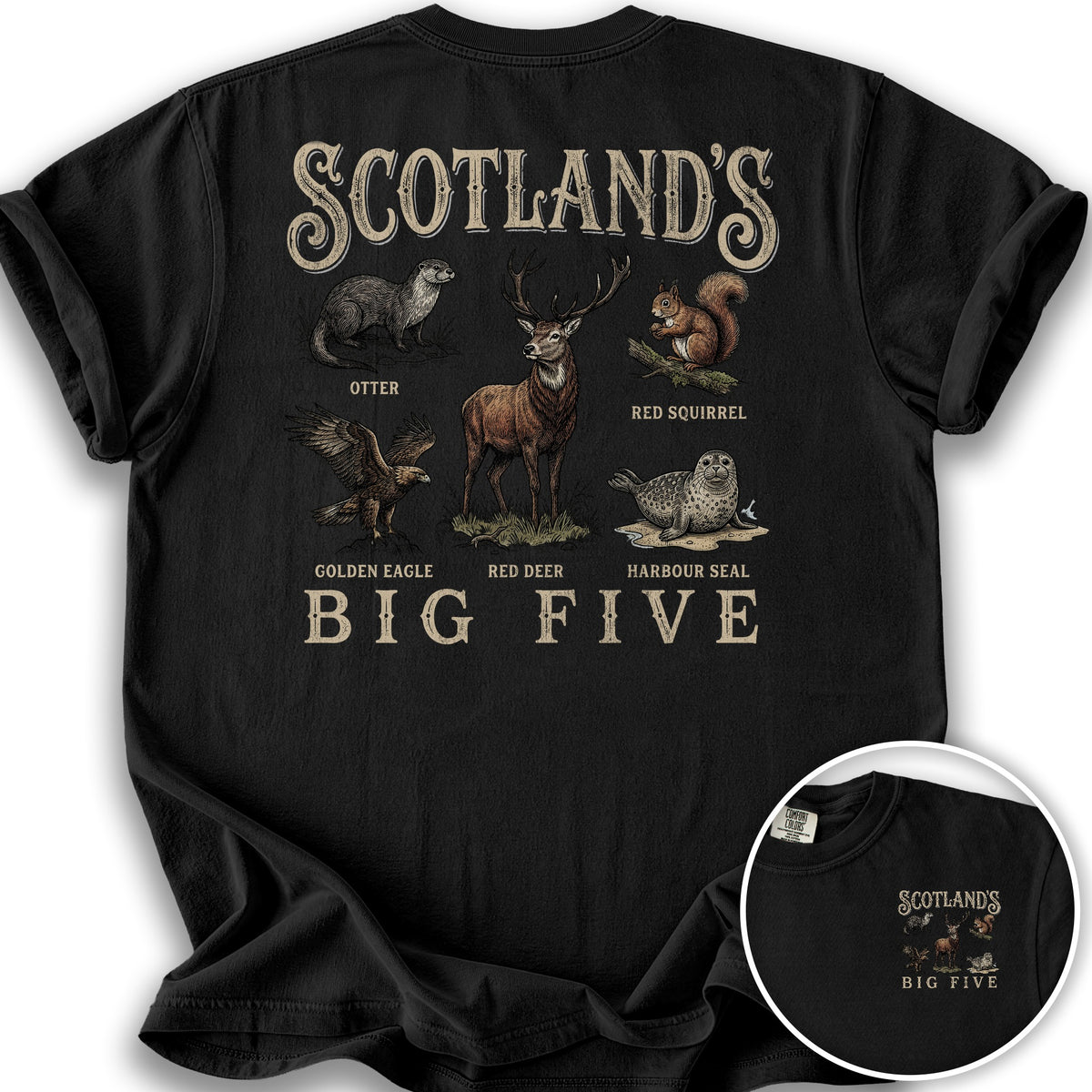 Scotland's Big Five T-shirt - Black