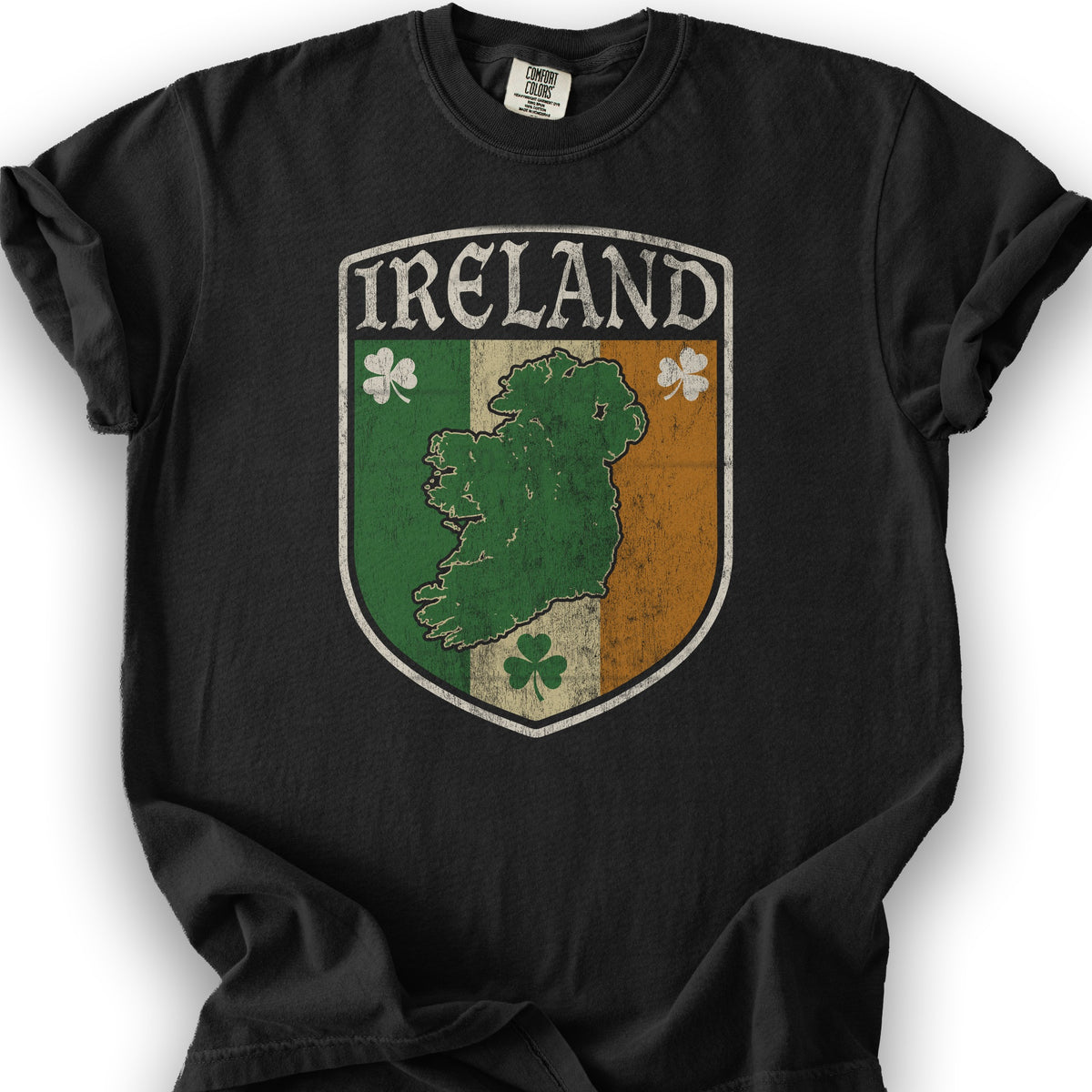 Ireland Vintage Badge T-Shirt - Black