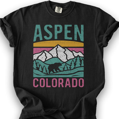 Aspen Colorado Bear T-Shirt - Black